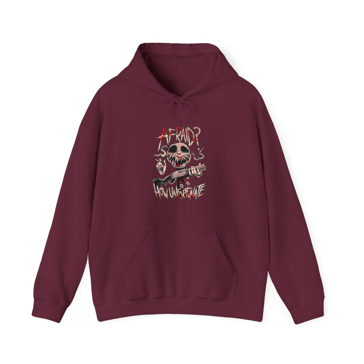 Buckshot Roulette afraid how unfortunate shirt, hoodie, sweater, long sleeve and Hoodie - alternate angle 3, merchandise